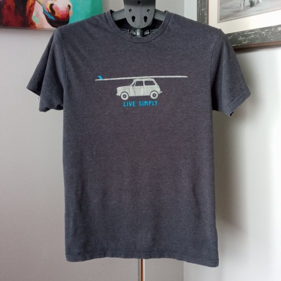 Patagonia "Live Simple" slate grey Tee Size Medium runs small - Picture 1 of 7